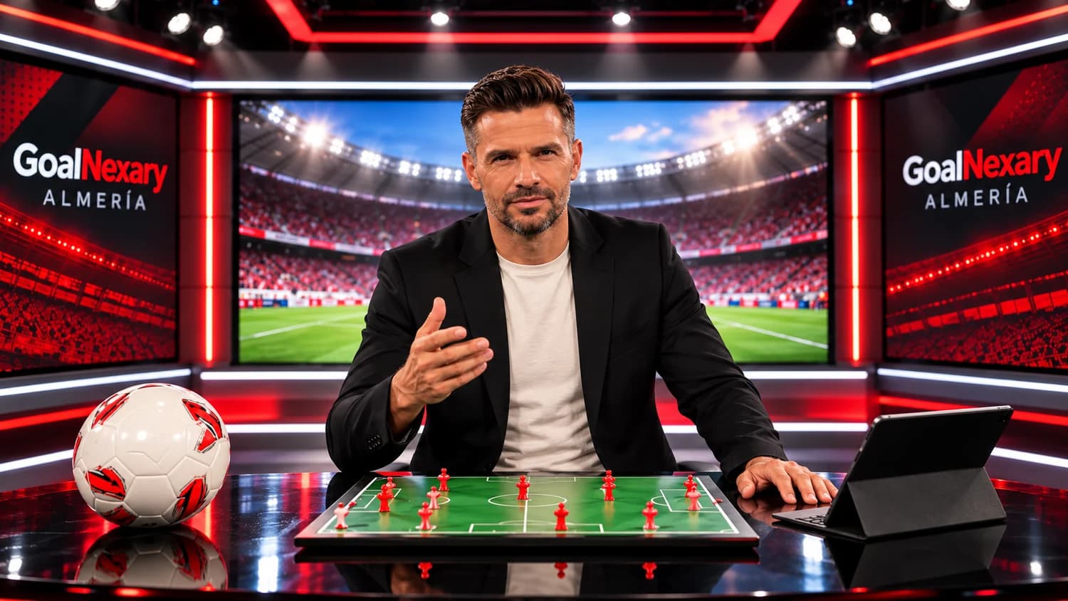 Presentador virtual y plató de GoalNexary Almería